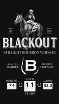 Blackout 11yr Indiana Bourbon Single Barrel